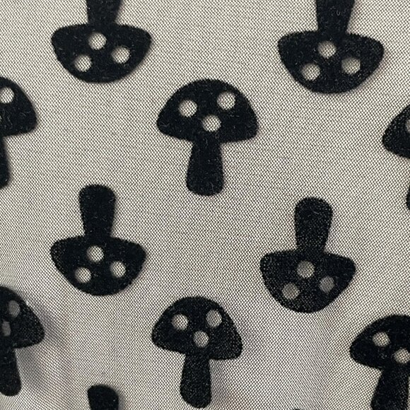 Hot Topic Mesh Kimono Jacket Womens M/L Black Sheer Mushroom Fringe Gothic - Picture 9 of 10